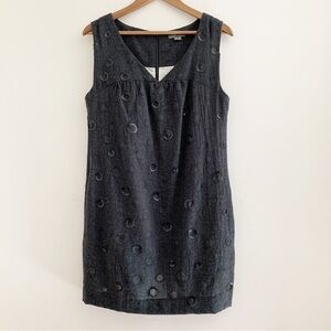 VINCE Grey Wool Sequin Sleeveless Shift Dress Sz 10 Quiet Luxury